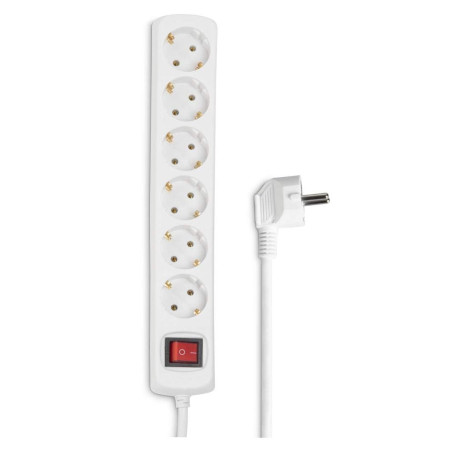 Hama Multiprise 6 Prises 16A avec Interrupteur (Rallonge multiprises 1.4m, Bloc 6 Prises Type F Schuko, 3680W Max, Idéal Bureau 