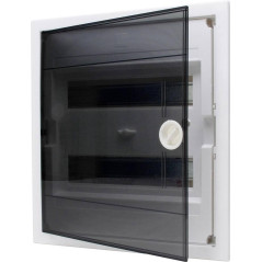 Kopp 346002005 Boîte à fusibles encastrée avec Porte en Plastique 2 rangées pour 24 Broches Gris/Noir