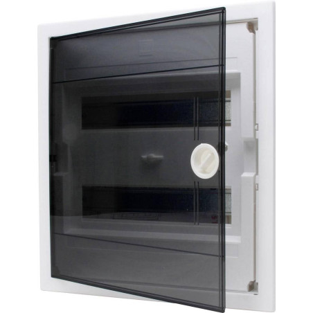 Kopp 346002005 Boîte à fusibles encastrée avec Porte en Plastique 2 rangées pour 24 Broches Gris/Noir