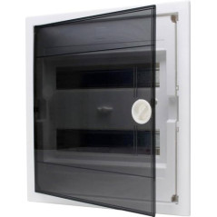 Kopp 346002005 Boîte à fusibles encastrée avec Porte en Plastique 2 rangées pour 24 Broches Gris/Noir