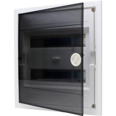 Kopp 346002005 Boîte à fusibles encastrée avec Porte en Plastique 2 rangées pour 24 Broches Gris/Noir