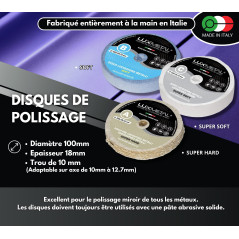 Lux Metal - Kit de Polissage 3 Disques 100 mm (Soft/Super Soft/Super Hard) - Idéal pour polir l'aluminium, l'acier inoxydable, l