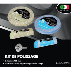 Lux Metal - Kit 2 Disques de Polissage de 150 mm et 2 Pâtes Abrasives de 250 gr - Parfaits pour polir des métaux tels que l'alum