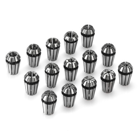 Genmitsu 15PCS ER11 Jeu de pinces de serrage à ressort de précision pour tour de fraisage de gravure CNC, 1.0mm-7.0mm & 1/4", 1/