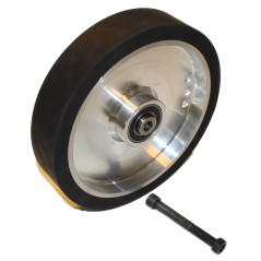LASANA SMART MACHINES - Roue de contact en caoutchouc - 300 x 50 mm - Surface lisse - Cœur en aluminium - Avec tige de 12 mm - P
