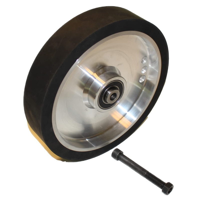 LASANA SMART MACHINES - Roue de contact en caoutchouc - 300 x 50 mm - Surface lisse - Cœur en aluminium - Avec tige de 12 mm - P LASANA SMART MACHINES - Roue de contact en caoutchouc - 300 x 50 mm - Surface lisse - Cœur en aluminium - Avec tige de 12 mm - P