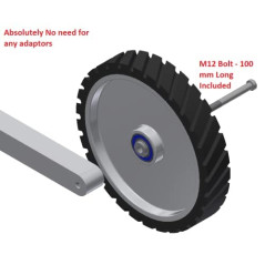 LASANA SMART MACHINES - Roue de contact en caoutchouc - 300 x 50 mm - Surface lisse - Cœur en aluminium - Avec tige de 12 mm - P