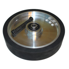 LASANA SMART MACHINES - Roue de contact en caoutchouc - 300 x 50 mm - Surface lisse - Cœur en aluminium - Avec tige de 12 mm - P