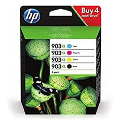 HEWLETT PACKARD 4 Pièce 903xl Cartouche d'encre Grande Capacité Originale Noire, Noir/Cyan/Magenta/Jaune