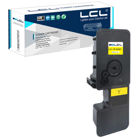 LCL Cartouche de Toner Compatible TK5240 TK-5240 TK-5240Y 1T02R7ANL0 (1Jaune) Remplacement pour Kyocera ECOSYS M5526 M5526cdw M5