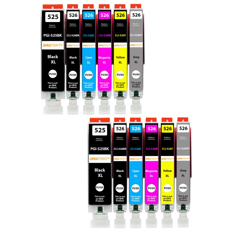 Amaprint 12 XL Cartouches Compatible avec Canon PGI 525 CLI 526 pour Pixma MG6150 MG6250 MG8150 MG8240 MG8250 Amaprint 12 XL Cartouches Compatible avec Canon PGI 525 CLI 526 pour Pixma MG6150 MG6250 MG8150 MG8240 MG8250