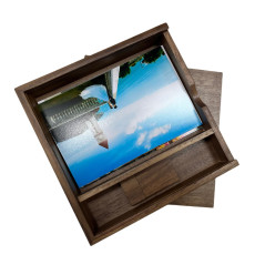 UFARID Boîte À Album Photo en Bois De Noyer Clé USB 16GB 32GB 64GB Photographie Périphérique De Stockage De Mariage USB3.0 Flash
