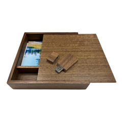 UFARID Boîte À Album Photo en Bois De Noyer Clé USB 16GB 32GB 64GB Photographie Périphérique De Stockage De Mariage USB3.0 Flash