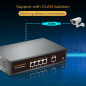 Commutateur PoE Gigabit 4 Ports entièrement équipé avec 1 Liaison Montante Gigabit, 78 W, 802.3af/at, pour Montage sur Table ou Commutateur PoE Gigabit 4 Ports entièrement équipé avec 1 Liaison Montante Gigabit, 78 W, 802.3af/at, pour Montage sur Table ou