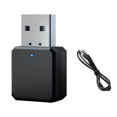 Adaptateur Bluetooth 5.1 USB pour Voiture - Double Sortie AUX/USB, Clé Sans Fil Plug and Play pour Haut-parleurs, Amplificateurs