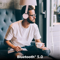 T’NB - Casque sans Fil Bluetooth 5.0, Modèle Single 2, 8 Heures D’Ecoute. Ajustable, Port Jack, Confortable, Microphone et Comma