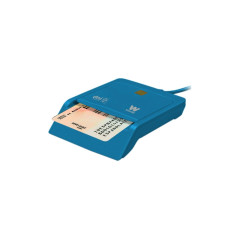 Woxter PE26-143 Intérieur USB 2.0 Bleu lecteur de cartes à puce - Lecteurs de cartes à puce (USB 2.0, Windows 10 Education,Windo