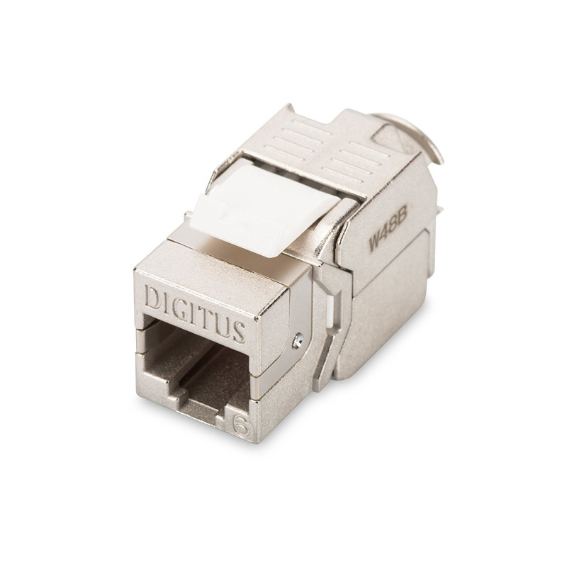 DIGITUS Module Keystone Cat-6 Blindé - Connecteur RJ45 - 250 MHz 1GBase-T - AWG 26-22 - Montage sans outils DIGITUS Module Keystone Cat-6 Blindé - Connecteur RJ45 - 250 MHz 1GBase-T - AWG 26-22 - Montage sans outils