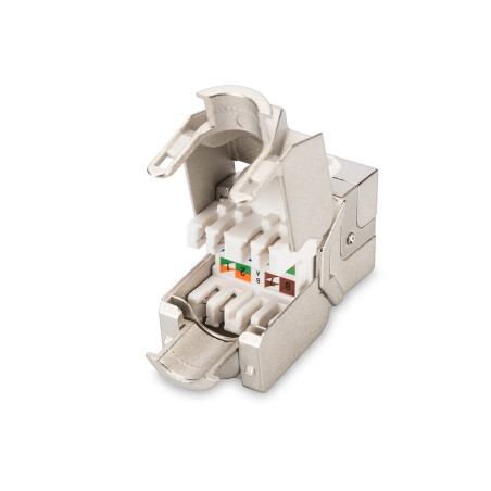 DIGITUS Module Keystone Cat-6 Blindé - Connecteur RJ45 - 250 MHz 1GBase-T - AWG 26-22 - Montage sans outils