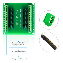KeeYees 2 Pièces Kits de Carte d'Extension GPIO 1 en 2 pour ESP8266 ESP-12E Carte de Développement WiFi