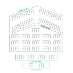 LINKUP - Kit de Peigne de câble pour rallonge de câble d'alimentation PSU | 4 x 24 P | 16 x 8 P | 4 x 6 P | Translucide Clair