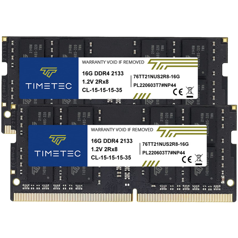 Timetec 32 Go KIT(2x16Go) DDR4 2133 MHz (PC4-2133P) PC4-17000 SODIMM – Non-ECC sans Tampon, 260 Broches, 1,2V CL15, mémoire pour Timetec 32 Go KIT(2x16Go) DDR4 2133 MHz (PC4-2133P) PC4-17000 SODIMM – Non-ECC sans Tampon, 260 Broches, 1,2V CL15, mémoire pour