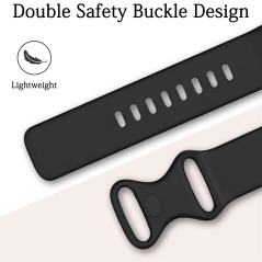 Wownadu Bracelets Compatible pour Fitbit Charge 5 / Charge 6 Bracelet de Rechange Band Noir pour Femme Homme Silicone Sport Stra