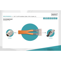 DIGITUS Câble réseau Cat-7 - 100m S-FTP Câble d'installation - Duplex - Dca LSZH-3 - 1200 MHz - AWG 23/1 Cuivre - Orange