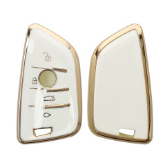 kwmobile Boitier Clef Voiture Compatible avec BMW Smart Key 3-Bouton - Coque en Silicone de Clef de Voiture - Étui de Protection