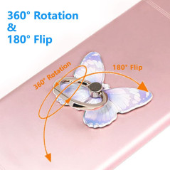 Kinizuxi Anneau de Support pour téléphone Portable réglable à 360°Motif Papillon Mignon Anneau de Support pour Téléphone avec Bo