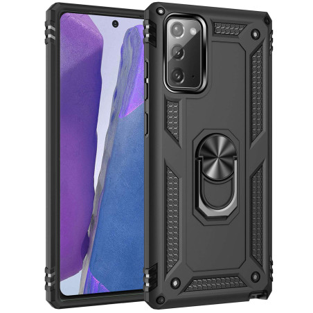 FETRIM Coque pour Galaxy Note 20, Étui Antichoc Cover Anti Housse avec Bague Rotatif Support pour Samsung Galaxy Note 20 Noir