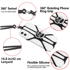 Kinizuxi 2Packs Cordon Telephone Portable et Support Telephone, Universel Chaine Telephone Portable Tour de Cou Telephone Compat
