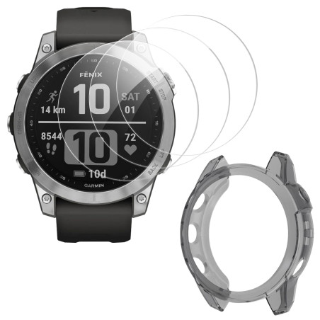ToVioc 3 pcs Verre Trempé Protection pour Garmin Fenix 7 47mm/7 Solar/7 Sapphire Solar Films de Protection d'écran [Anti-Rayures