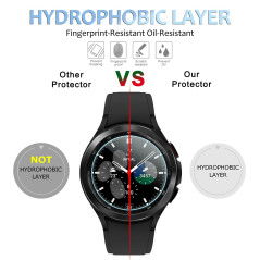 Diruite 4 Pièces Verre Trempé Protecteur D'écran pour Samsung Galaxy Watch 8/4 Classic 46mm/Galaxy Watch 3 45mm (Diamètre 34.5mm