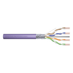 DIGITUS Câble réseau Cat 6 de 100 m - F-UTP Simplex - BauPVO Eca - LSZH sans halogène - 250 MHz cuivre AWG 23/1 - Compatible PoE