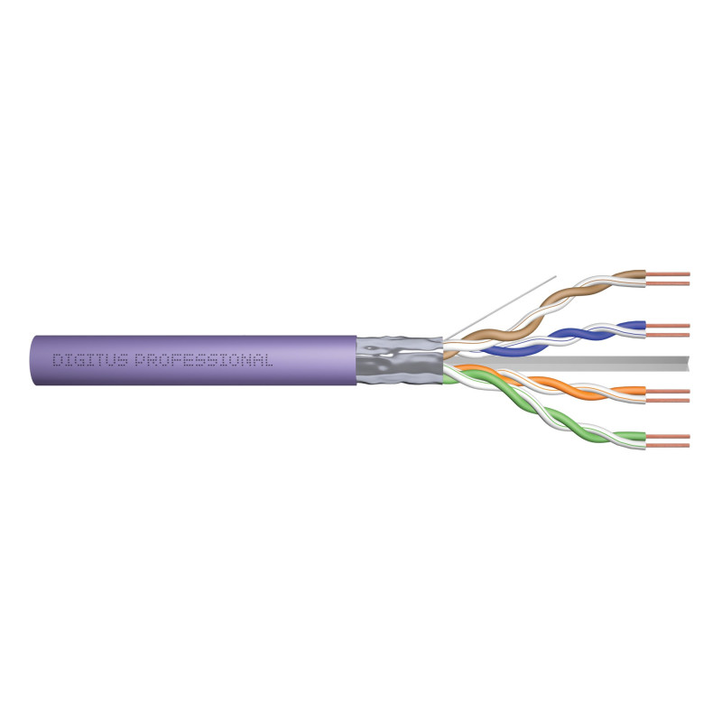 DIGITUS Câble réseau Cat 6 de 100 m - F-UTP Simplex - BauPVO Eca - LSZH sans halogène - 250 MHz cuivre AWG 23/1 - Compatible PoE DIGITUS Câble réseau Cat 6 de 100 m - F-UTP Simplex - BauPVO Eca - LSZH sans halogène - 250 MHz cuivre AWG 23/1 - Compatible PoE