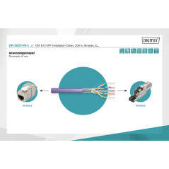DIGITUS Câble réseau Cat 6 de 100 m - F-UTP Simplex - BauPVO Eca - LSZH sans halogène - 250 MHz cuivre AWG 23/1 - Compatible PoE