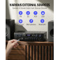Amplificateur Audio 4 Canaux, Donner Bluetooth 5.0 Amplificateur de Puissance Audio, Amplificateur HiFi 440W avec USB, SD, FM, é Amplificateur Audio 4 Canaux, Donner Bluetooth 5.0 Amplificateur de Puissance Audio, Amplificateur HiFi 440W avec USB, SD, FM, é