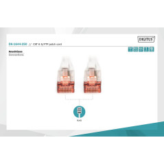 DIGITUS Câble LAN Cat 6 - 25m - RJ45 Câble réseau - S/FTP blindé - Compatible Cat 6A & Cat 7 - Gris