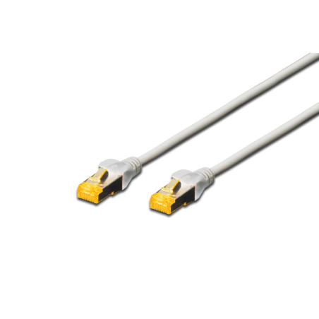 DIGITUS Câble LAN Cat 6A - 10m - RJ45 Câble réseau - S/FTP blindé - Compatible Cat-6 & Cat-7 - Gris