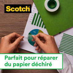 Scotch Dévidoir de Ruban Adhésif Rechargeable, Noir, avec 3 Rouleaux de Ruban Adhésif Scotch Magic, 19 mm x 33 mm - Idéal pour l