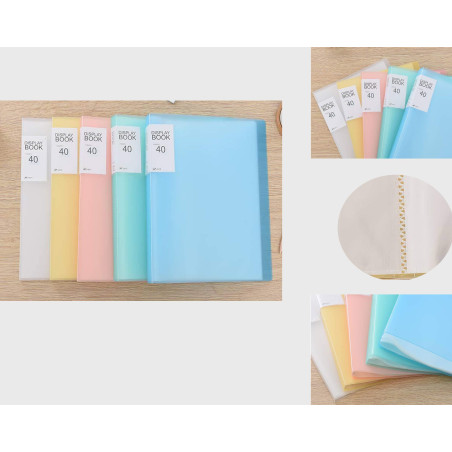TUKA-i-AKUT Lot de 5 porte-vues A4 en polypropylène massif avec 200 pochettes transparentes (12,7 x 101,6 cm), couverture transl