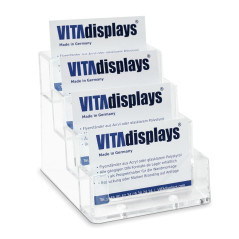 taymar porte-cartes de visite, support pour cartes de visite, présentoir pour cartes de visite, 4 compartiments, transparent