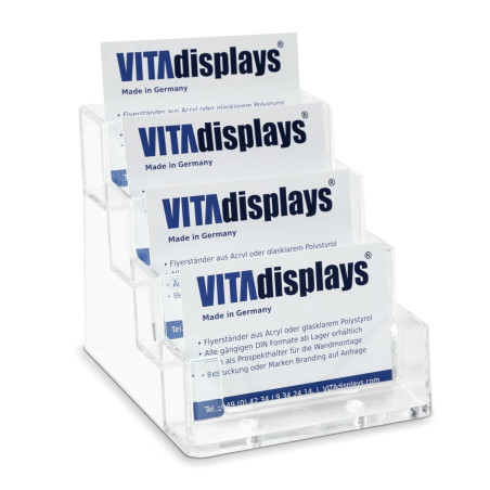 taymar porte-cartes de visite, support pour cartes de visite, présentoir pour cartes de visite, 4 compartiments, transparent