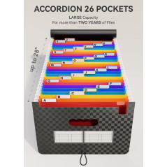 ABC life Document Folder A4, Folder A4, 26 Compartiment Folder, File Organizer, Accordion Expandable Folder, Folder Dossier de t