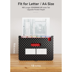 ABC life Document Folder A4, Folder A4, 26 Compartiment Folder, File Organizer, Accordion Expandable Folder, Folder Dossier de t