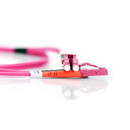 DIGITUS DK-2533-10-4 – Câble À Fibre Optique OM4 – 10 m – LC à LC – Câble Fibre Optique Duplex – 1/10/40/100 Gbit/s – MM Multimo