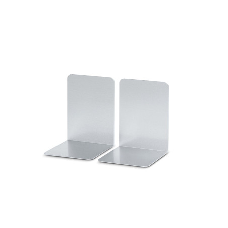 MAUL Serre-Livre en Aluminium (2 Pièces) 12 x 12 x 17, 5 cm, Organisateur, Décoration pour l'Étagère, le Bureau et la Maison, Al