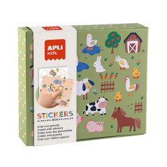 APLI Kids 19431 - Jeu de gommettes Animaux et Leur Habitat dans Une boîte en Carton, avec des Autocollants pour compléter Les Il