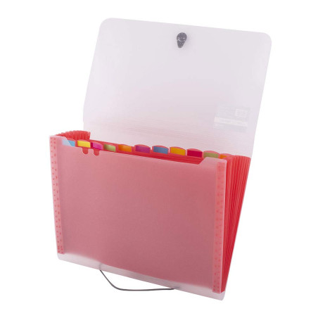 D.RECT 5540 110575 Trieur extensible 12 compartiments A4 Rouge